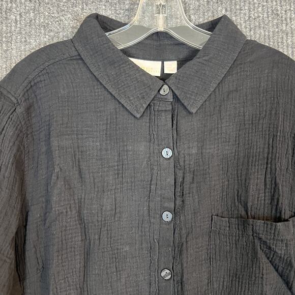 Belle By Kim Gravel Gotta Have It Cotton Gauze Summer Night Shirt Size XL Black - Picture 2 of 10
